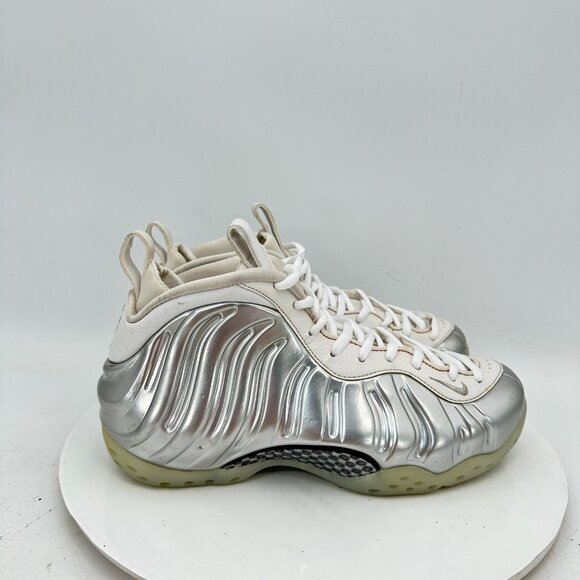 Nike Air Foamposite One Women Size 8 AA3963-100 Chrome White Silver Shoes - Picture 4 of 11